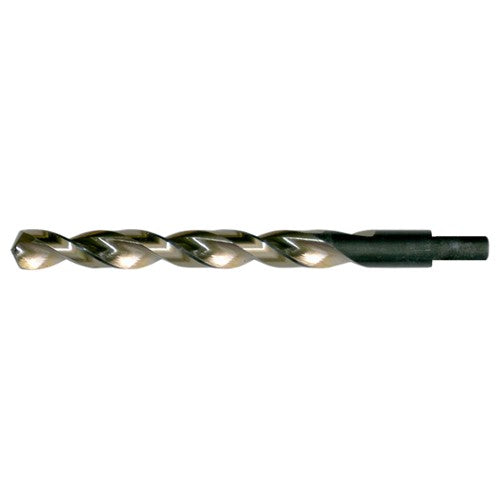 25/64 RHS / RHC HSS 135 Degree Split Point Heavy Duty Parabolic Jobber Length Drill - Black & Gold - Exact Industrial Supply