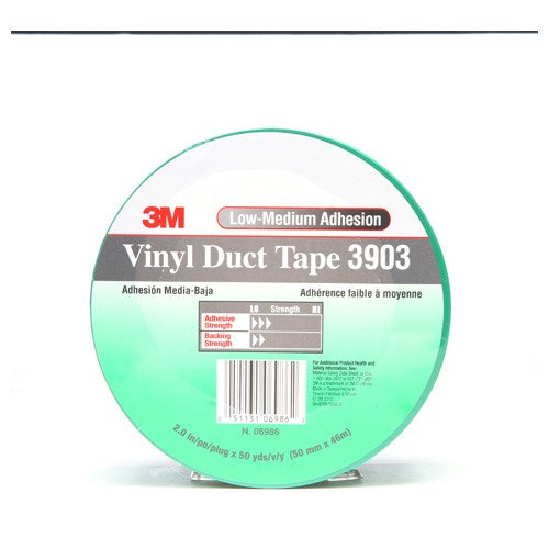 3M Vinyl Duct Tape 3903 Green 2″ × 50 yd 6.5 mil 2 Individually Wrapped Conveniently Packaged - Eagle Tool & Supply