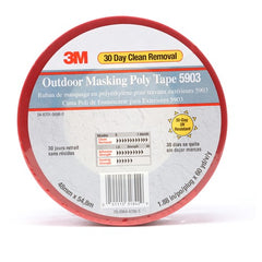 3M Outdoor Masking Poly Tape 5903 Red 48 mm × 54.8 m 7.5 mil Individually Wrapped Conveniently Packaged - Eagle Tool & Supply