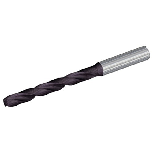3/8″ Dia. × 0.394″ Shank × 5.51″ Flute Length × 7.28″ OAL, 12xD, TiAlN, 2xD Flute, Coolant Thru, 1MT Solid Carbide Drill - Exact Industrial Supply