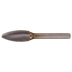 SH-53 Standard Cut Solid Carbide Bur-Flame Shape - Eagle Tool & Supply