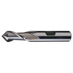 ‎1/4″ × 3/8″ × 1/2″ × 2-5/16″ RHS / RHC HSS HSS Single End 2-Flute Center Cutting End Mill - TiCN - Exact Industrial Supply