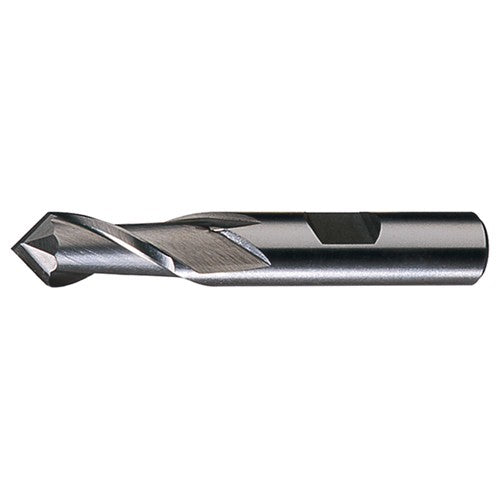 1/2″ × 1/2″ × 1″ × 3″ RHS / RHC HSS HSS Single End 2-Flute Center Cutting End Mill - TiN - Exact Industrial Supply