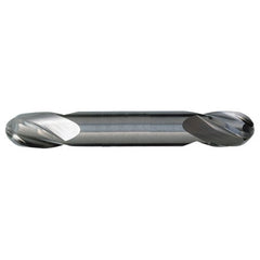 ‎9/32″ Dia. × 3/8″ Shank × 11/16″ DOC × 3-1/2″ OAL, Carbide Bright, Spiral , 4 Flute, CW Helix, Weldon, Ballnose End Mill
