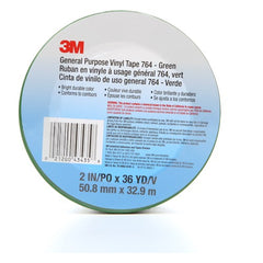 3M General Purpose Vinyl Tape 764 Green 2″ × 36 yd 5 mil Individually Wrapped Conveniently Packaged - Eagle Tool & Supply