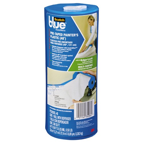 ‎3M ScotchBlue Tape + Plastic with Dispenser PTD2093EL-48-S - Eagle Tool & Supply