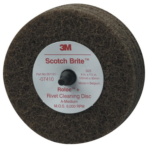 ‎Scotch-Brite Rivet Cleaning Disc 07410 4″ × 1-1/4″ A MED - Eagle Tool & Supply