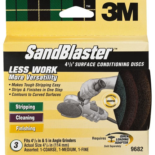 3M SandBlaster Surface Conditioning Discs 9682 4.5″ 3 asst disc/pk - Eagle Tool & Supply