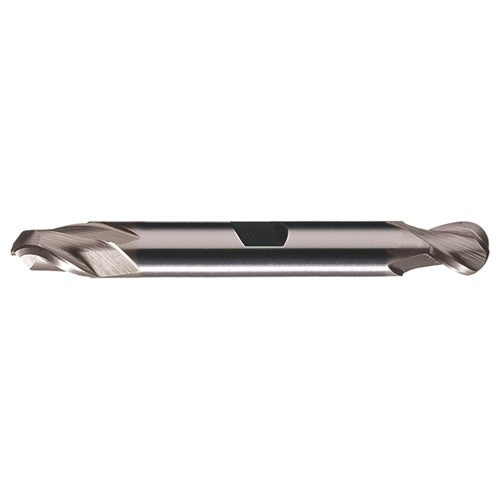 ‎1/8″ Dia. × 3/8″ Shank × 3/8″ DOC × 3-1/16″ OAL, HSS TiCN, Spiral , 2 Flute, CW Helix, Weldon, Ballnose End Mill