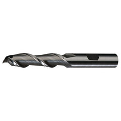 ‎3/8″ × 3/8″ × 3/4″ × 2-1/2″ RHS / RHC HSS HSS Single End 2-Flute Center Cutting High Helix Finishing End Mill - Bright