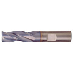 ‎7/16″ × 7/16″ × 1″ × 2-1/2″ RHS / RHC Solid Carbide 3-Flute Square End High-Performance End Mill for Steel and Stainless Steel - Bright