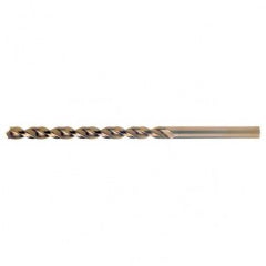 #10 RHS / RHC HSS-CO 8% (M42) 135 Degree Split Point Q-Cobalt Wide Land Parabolic Taper Length Drill - Straw / Gold Oxide - Eagle Tool & Supply