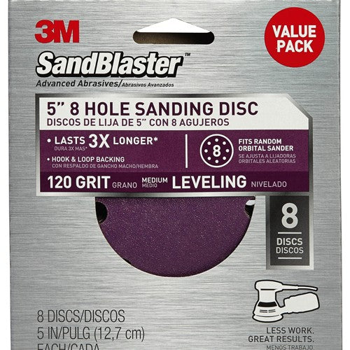 3M SandBlaster Sanding Discs 99623SB-ES 5″ × 8Hole 120 grit - Eagle Tool & Supply