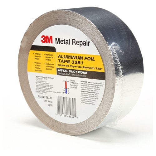 48 mm × 45 m 2.7 mil Foil Tape Silver Alt Mfg # 63939 - Eagle Tool & Supply