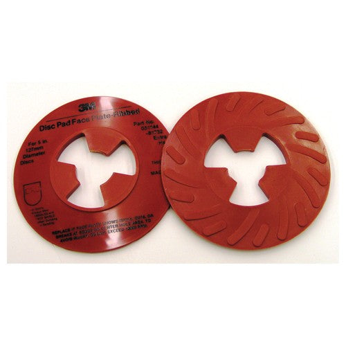 3M Disc Pad Face Plate Ribbed 81732L Extra Hard 5″ Red - Eagle Tool & Supply