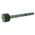 3" Diameter - Crimped Filament Internal Brush Deburring Tool - 0.026/120 Grit - 3/8" ARBOR - Eagle Tool & Supply