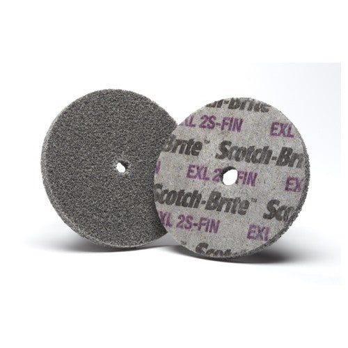 Scotch-Brite EXL Unitized Wheel XL-UW 2S Fine 3″ × 1/4″ × 1/4″ - Eagle Tool & Supply