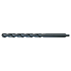 5/8 RHS / RHC HSS 118 Degree Radial Point Automotive Tanged Shank Style Taper Length Drill - Steam Oxide - Exact Industrial Supply
