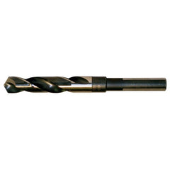 17/32 RHS / RHC HSS 118 Degree Split Point Silver & Deming Reduced Shank Drill - Black & Gold - Exact Industrial Supply