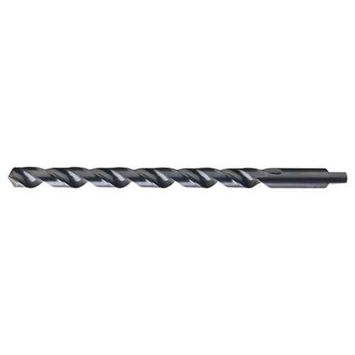 1/8 RHS / RHC HSS 118 Degree Notched Point Heavy Duty Taper Length with Automotive Tanged Shank Drill - Steam Oxide - Exact Industrial Supply