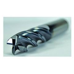 3/8 Dia. x 2-1/2 Overall Length 4-Flute .020 C/R Solid Carbide SE End Mill-Round Shank-Center Cut-AlCrN - Eagle Tool & Supply