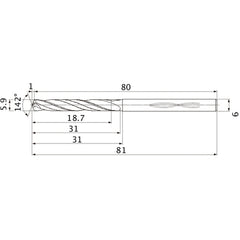 MHS0590L030B CARB DRILL
