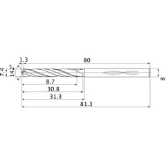 MHS0740L030B CARB DRILL