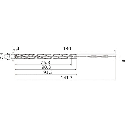 MHS0740L090B CARB DRILL