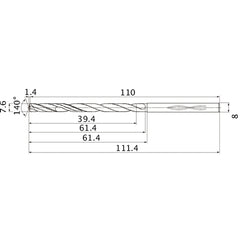 MHS0760L060B CARB DRILL