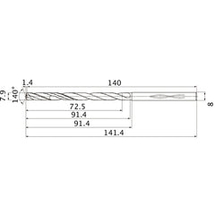 MHS0790L090B CARB DRILL