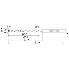 MHS1020L090B CARB DRILL