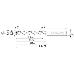 MMS1620X3DB CARB DRILL