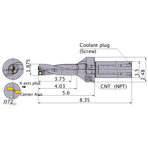 MVX1875X2C150 INDEXABLE DRILL