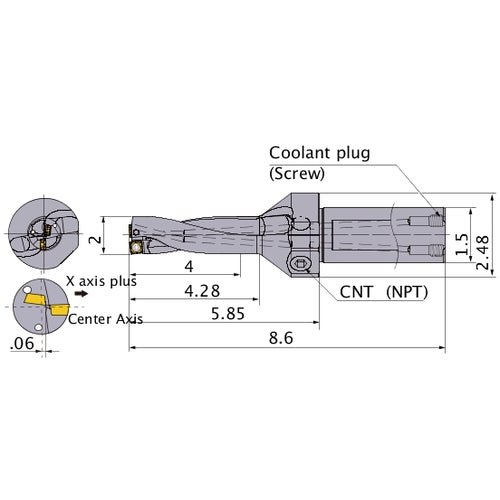 MVX2000X2C150 INDEXABLE DRILL