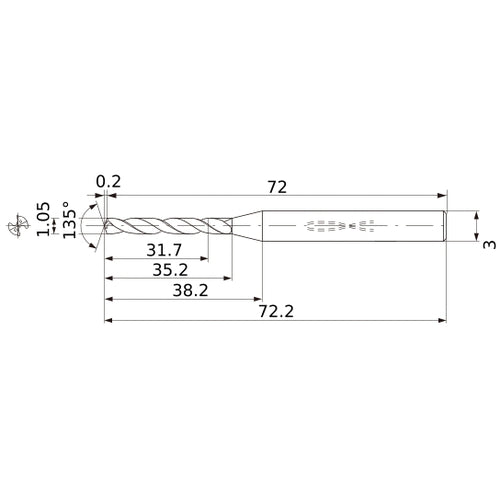 MWS0105X30DB CARB DRILL