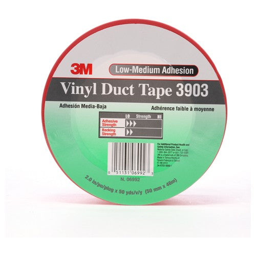 3M Vinyl Duct Tape 3903 Red 2″ × 50 yd 6.5 mil 2 Individually Wrapped Conveniently Packaged - Eagle Tool & Supply