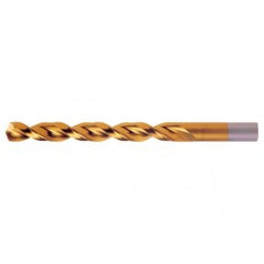 #33 RHS / RHC HSS-CO 8% (M42) 135 Degree Split Point Q-Cobalt Wide Land Parabolic Jobber Drill - TiN - Eagle Tool & Supply