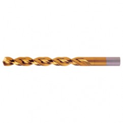 #35 RHS / RHC HSS-CO 8% (M42) 135 Degree Split Point Q-Cobalt Wide Land Parabolic Jobber Drill - TiN - Eagle Tool & Supply