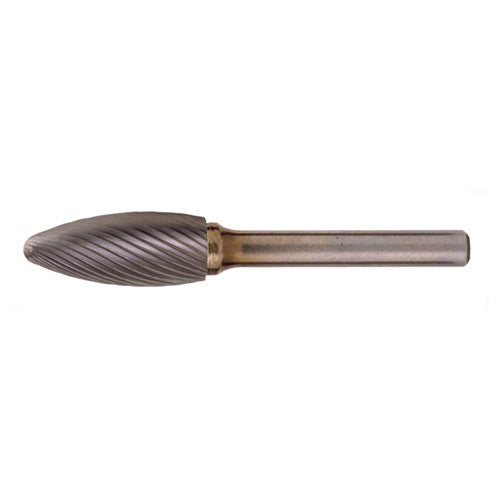 SH-2 Standard Cut Solid Carbide Bur-Flame Shape - Exact Industrial Supply