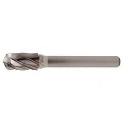 SC-5 Aluminum Cut Solid Carbide Bur-Cylindrical with Ball Nose - Eagle Tool & Supply