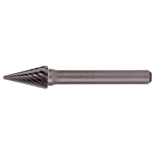 SM-51 Standard Cut Solid Carbide Bur-Pointed Cone Shape - Exact Industrial Supply