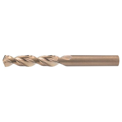 9/16 RHS / RHC HSS-CO 8% (M42) 135 Degree Split Point Q-Cobalt Wide Land Parabolic Drill - Straw / Gold Oxide - Exact Industrial Supply