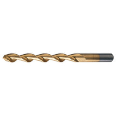 #5 RHS / RHC HSS 135 Degree Split Point Deep Hole Parabolic Drill - TiN - Exact Industrial Supply