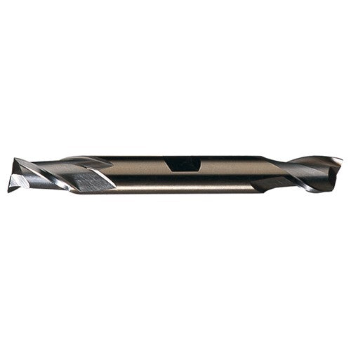 ‎9/16″ × 5/8″ × 1-1/8″ × 5″ RHS / RHC HSS-CO 8% (M42) Cobalt Double End 2-Flute Center Cutting Finishing End Mill - TiCN - Exact Industrial Supply