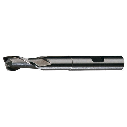‎5/16″ × 3/8″ × 3/4″ × 3-5/16″ RHS / RHC HSS HSS Single End 2-Flute Center Cutting Extended Neck Finishing End Mill - Bright - Exact Industrial Supply