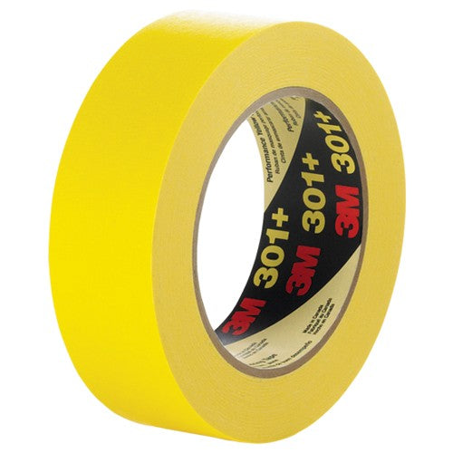 3M Performance Yellow Masking Tape 301+ 48 mm × 55 m Individually Wrapped - Eagle Tool & Supply