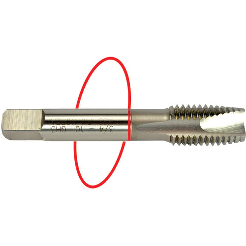 ‎3/8-24 Dia-H3-3 FL-Std Spiral Point Tap - Red Ring - Eagle Tool & Supply