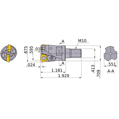 AJXU06R143AM1030 INDEXABLE END MILL