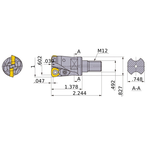 AJXU09R162AM1235 INDEXABLE END MILL