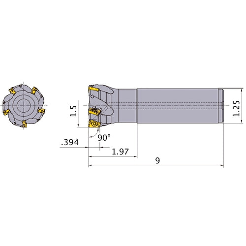 APX3000UR243SA20LB INDEXABLE ENDMIL